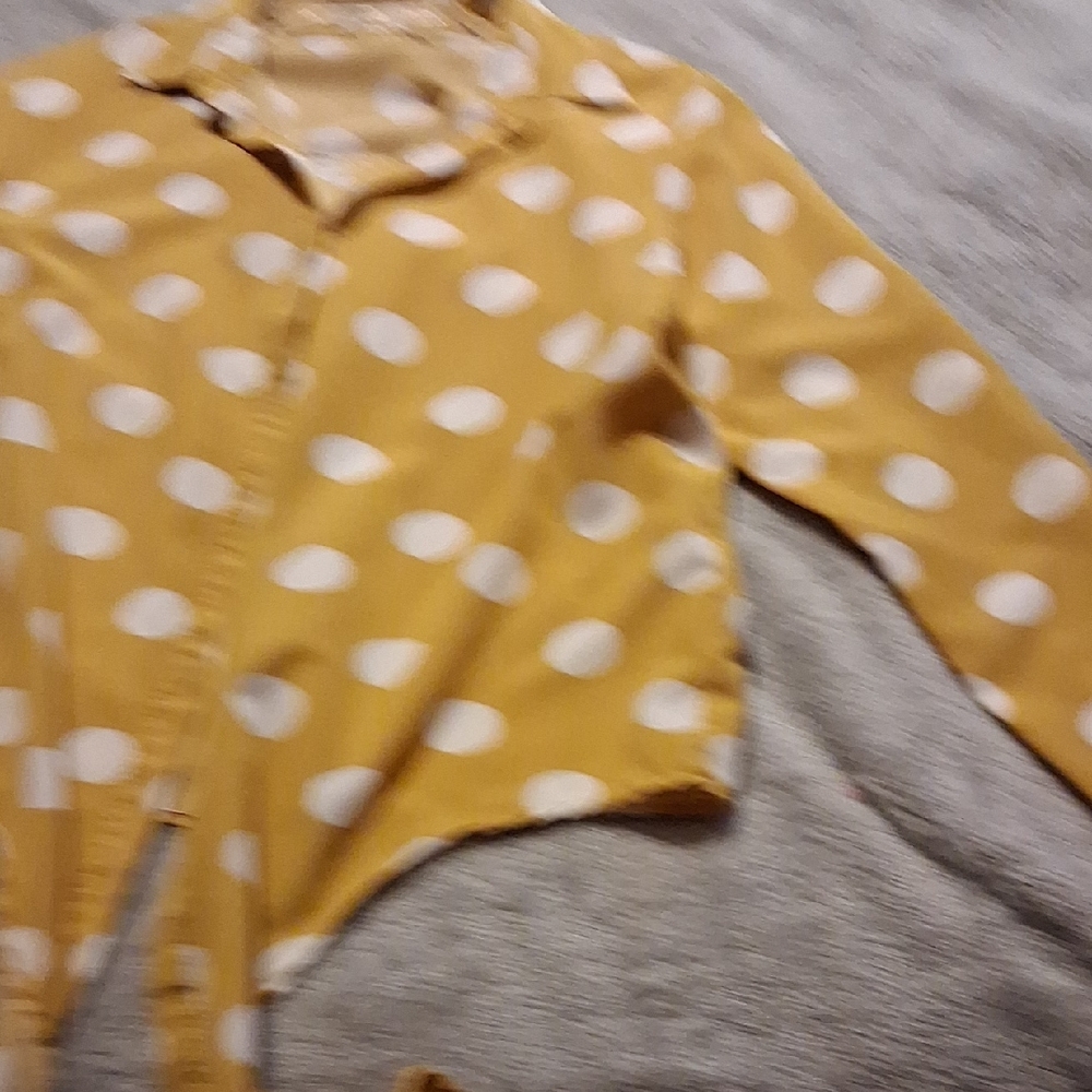 Polka Dot Women's Shirt - Yellow and White